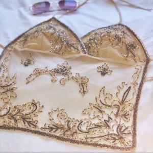 Beaded Sheer Nude Top!